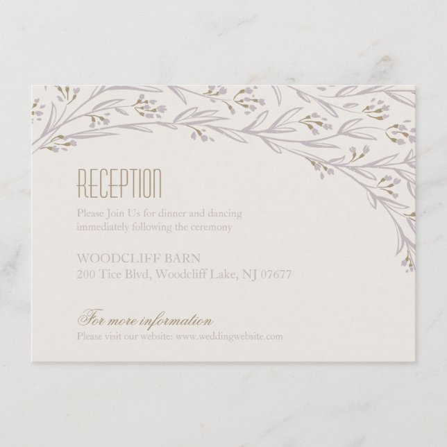 Elégante carte de réception de mariage rustique li (Devant)