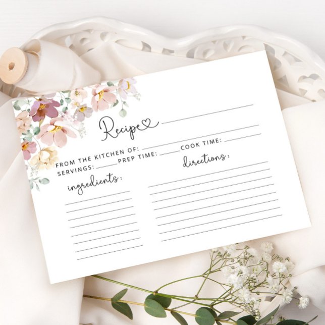 Élégante carte de recette de douche de nuptiale fl (Créateur téléchargé)
