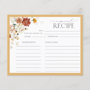 Elégante Carte de recette Fleur sauvage Jaune