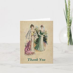 Élégante carte de remerciement pour dames victorie