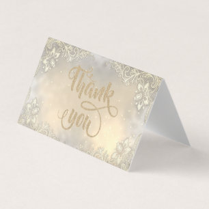 Élégante Carte de remerciements de brillance en or