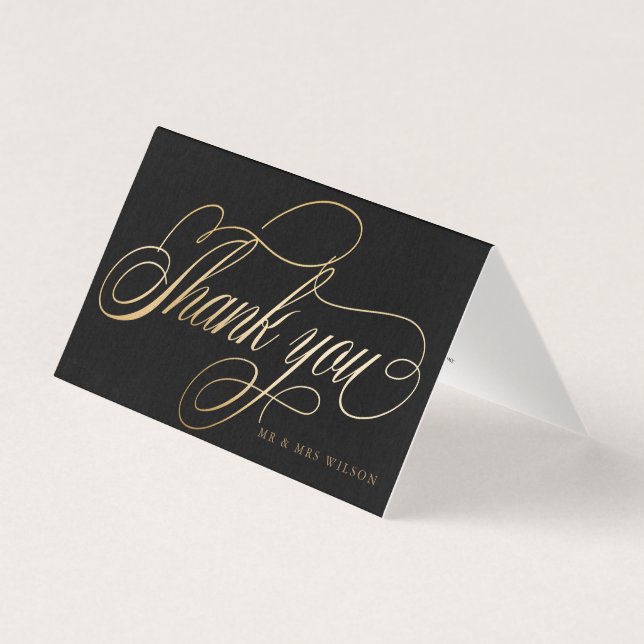 Élégante Carte de remerciements de calligraphie Fa (Front)