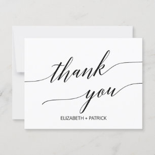 Élégante Carte de remerciements de calligraphie no