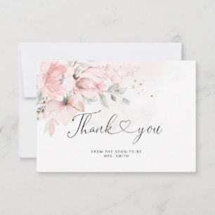 Elégante carte de remerciements de douche nuptiale