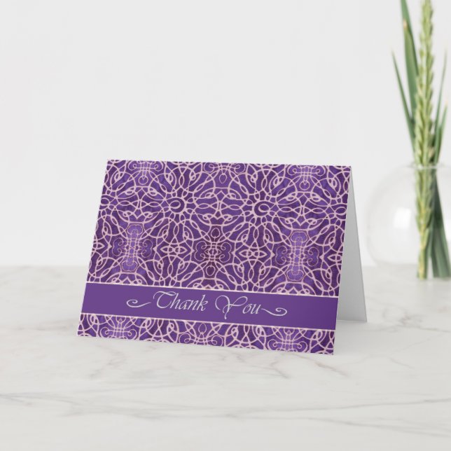 Élégante Carte de remerciements en Violet, Général (Devant)