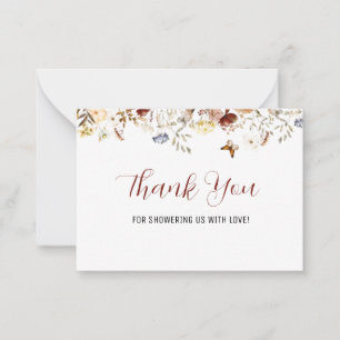 Elégante carte de remerciements florale Fleur sauv