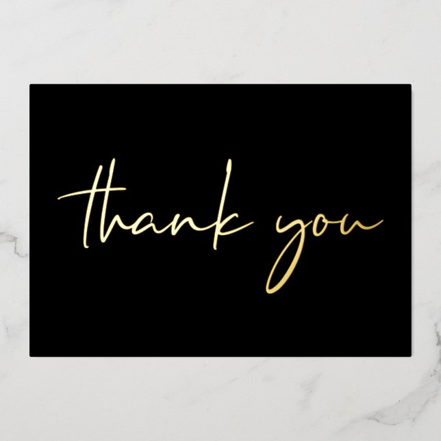 Elégante Carte de remerciements noire à huile de 4 (Recto)