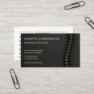 Elégante carte de rendez-vous Black & Gold Spine C