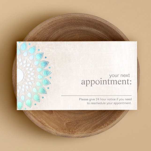 Elégante carte de rendez-vous Floral Lotus Turquoi (Créateur téléchargé)