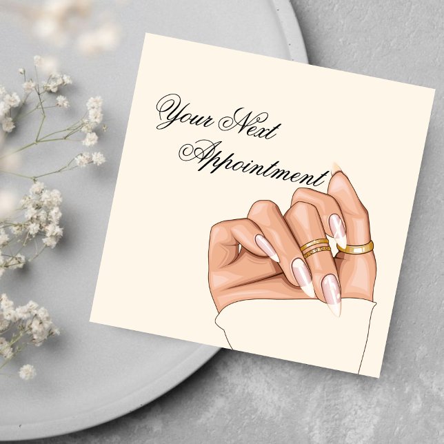 Elégante carte de rendez-vous manicuriste du salon (Créateur téléchargé)