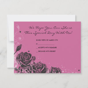 Élégante carte de réponse Bat mitzvah Rose