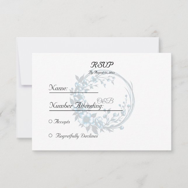 Élégante carte de réponse du Mariage de monogramme (Devant)