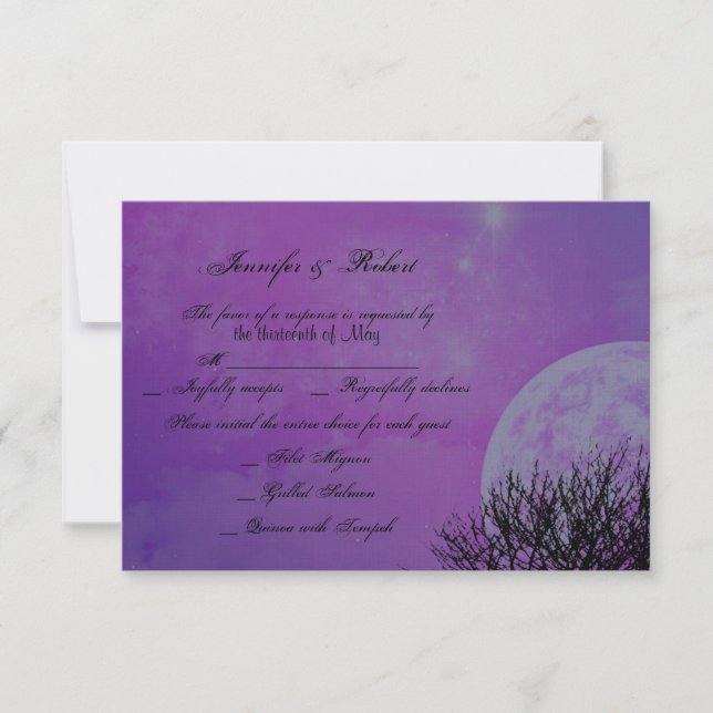 Élégante carte de réponse du Mariage gothique pour (Devant)