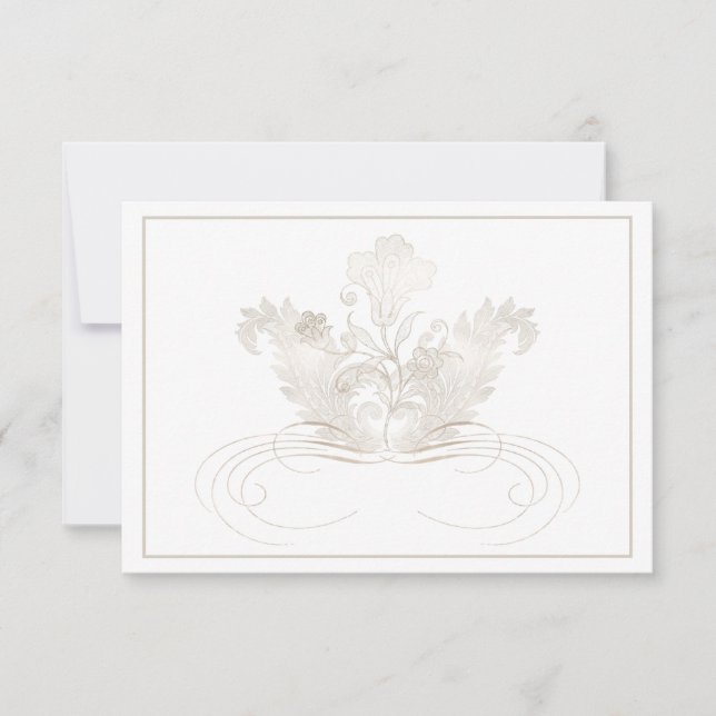 Elégante carte de réponse RSVP Champagne Or (Devant)
