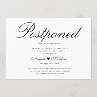 Élégante Carte de report de mariage