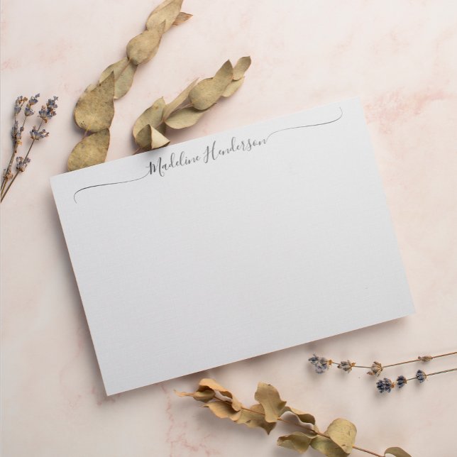 Élégante carte de script noir blanc élégant (Créateur téléchargé)