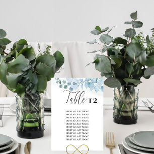 Élégante carte de siège de table Eucalyptus Dusty