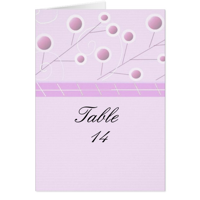 Elégante carte de siège table mauve (Devant)