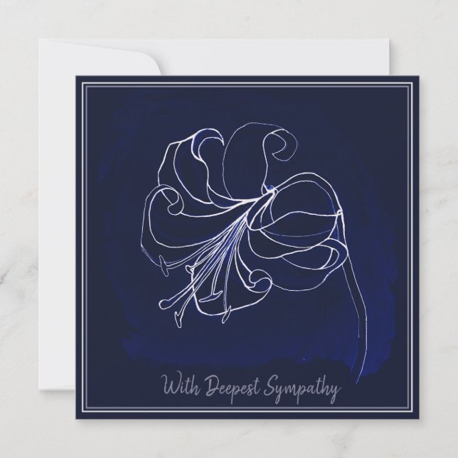 Elégante carte de sympathie marine bleu foncé et b (Devant)
