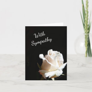 Elégante carte de Sympathie Rose Noire et Blanche