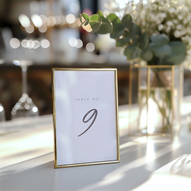 Elégante carte de table Calligraphie simple (Simple Minimalist Elegant Table Number)
