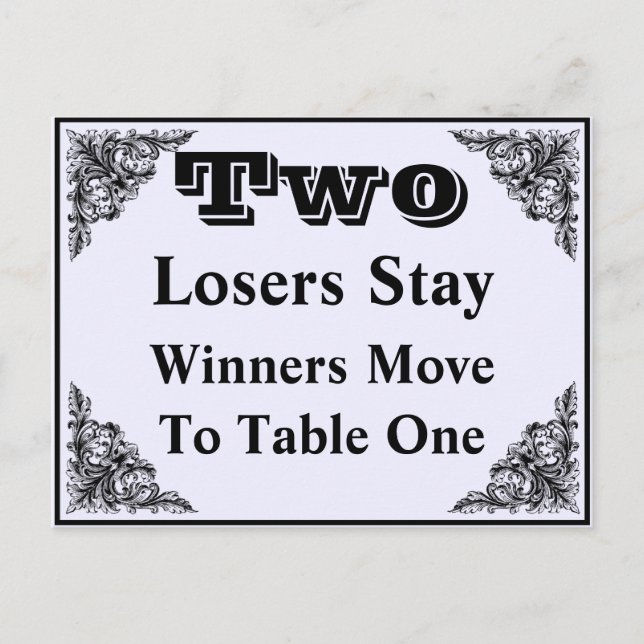 Élégante carte de table de l'ornement victorien #2 (Devant)