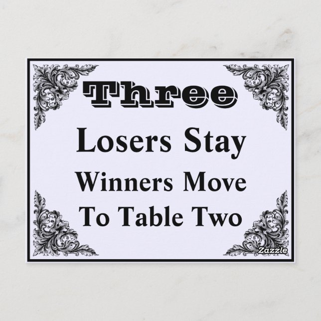 Elégante carte de table de l'ornement victorien #3 (Dos)