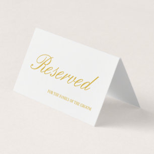 Élégante carte de table Mariage réservée en blanc