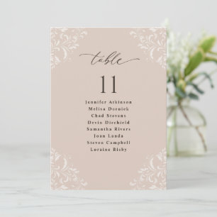 Élégante carte de tableau de sièges de mariage au 