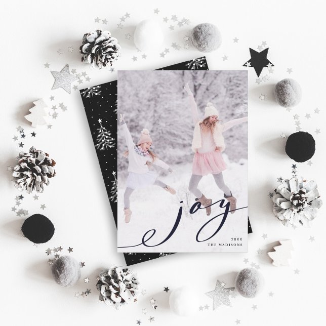 Elégante Carte de vacances de Noël Joy Photo (Créateur téléchargé)