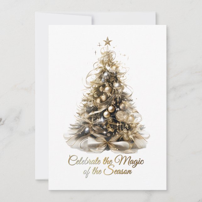 Elégante carte de vacances Noël Arbre (Devant)