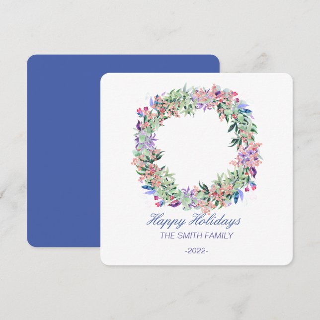 Elégante carte de vacances Watercolor (Devant / Derrière)