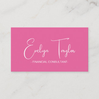 Élégante Carte de visite minimaliste rose