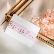 Élégante Carte de Visite Minimaliste Rose avec Cod