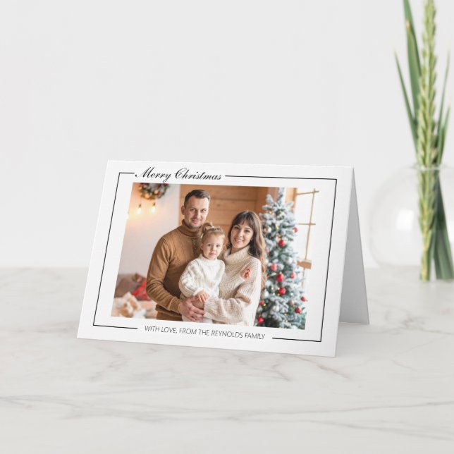 Élégante carte de voeux de Noël familiale moderne (Devant)