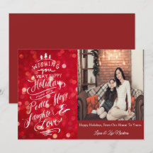 Élégante carte de voeux de Noël photo rouge