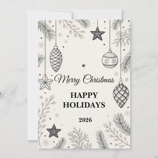 Elégante carte de voeux de Noël scandinave (Devant)