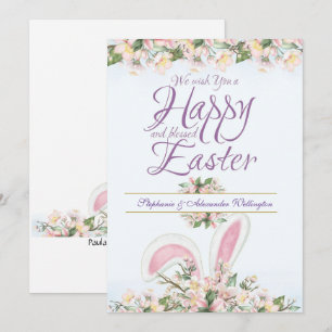 Elégante carte de voeux florale de Pâques