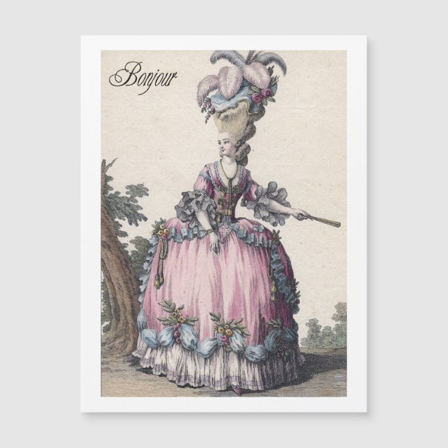 Elégante carte de voeux Marie Antoinette (Devant)