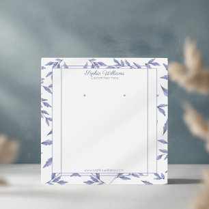 Elégante carte d'écran d'oreille bleu toile frança
