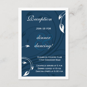 Elégante carte d'insertion Mariage bleu marine