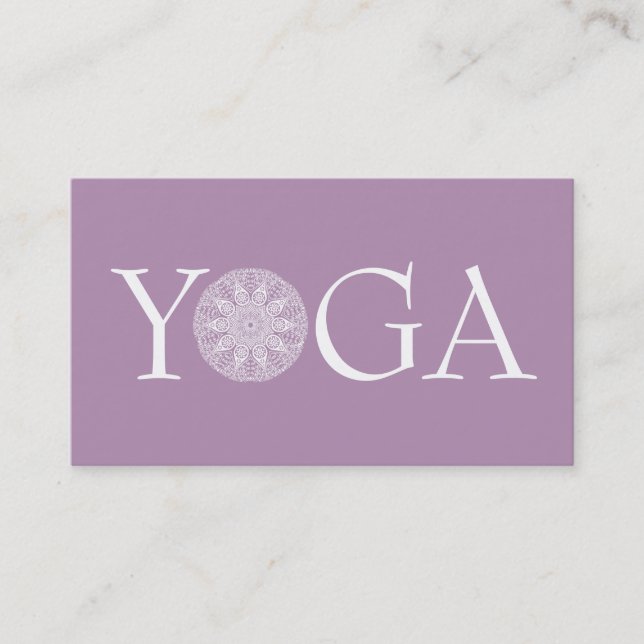 Elégante carte d'instructeur de yoga | Conception  (Devant)