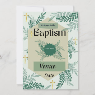 Élégante carte d'invitation au baptême