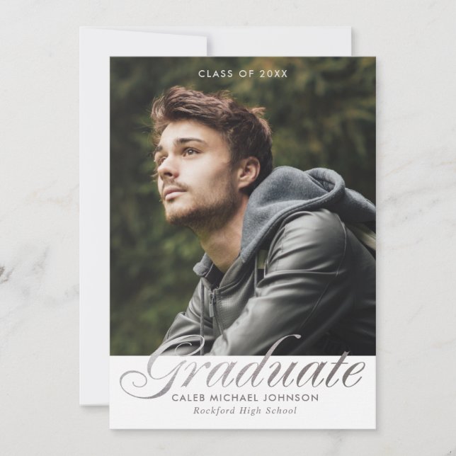 Élégante carte d'invitation de la fête de graduati (Devant)