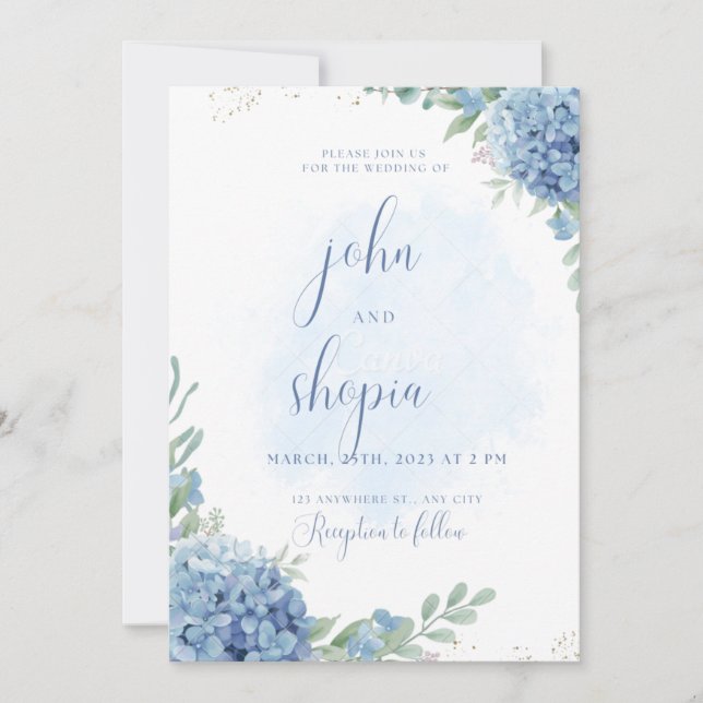 Elégante carte d'invitation de mariage (Devant)