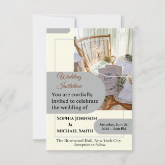 Élégante carte d'invitation de mariage - Botanica 