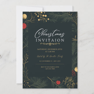 Élégante carte d'invitation de Noël