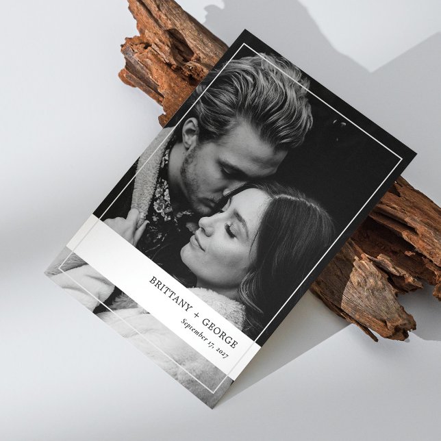 Elégante carte Faire-part de mariage de cadre phot (Personalized Elegant Photo Frame Wedding Invitation Card)