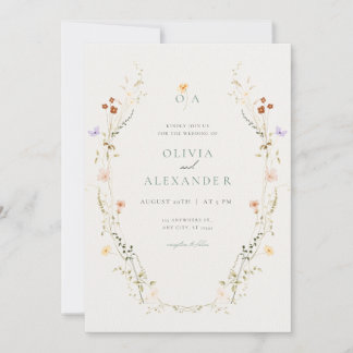 Elégante carte Faire-part de mariage florale