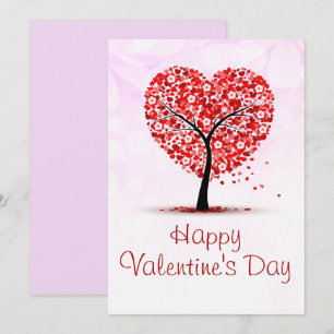 Élégante carte Heureuse Sainte-Valentin Heart Tree